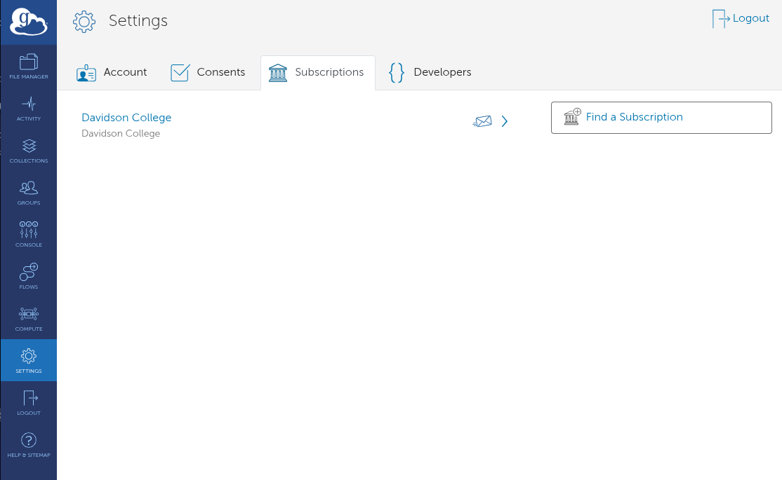Globus Subscription Settings