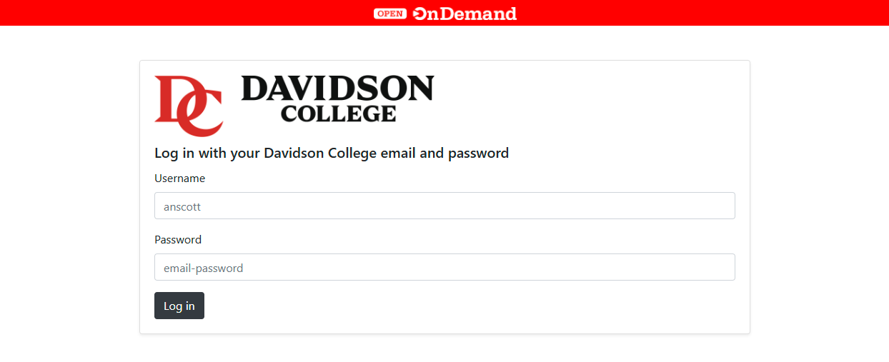 Ondemand Login Page